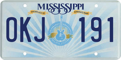 MS license plate OKJ191