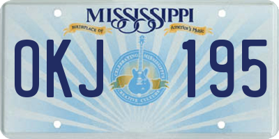 MS license plate OKJ195