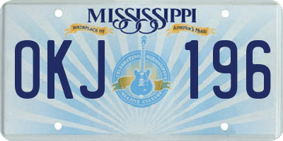 MS license plate OKJ196