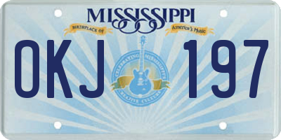 MS license plate OKJ197