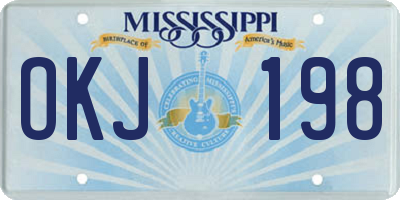 MS license plate OKJ198