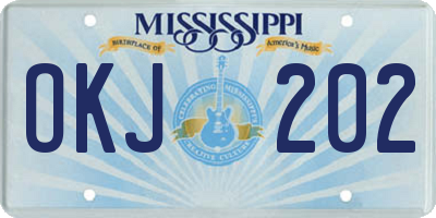 MS license plate OKJ202