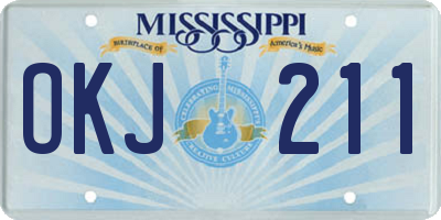 MS license plate OKJ211
