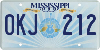 MS license plate OKJ212