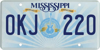 MS license plate OKJ220