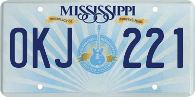 MS license plate OKJ221