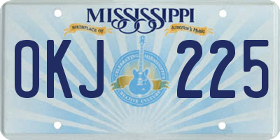 MS license plate OKJ225
