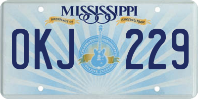 MS license plate OKJ229