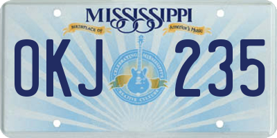 MS license plate OKJ235