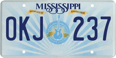 MS license plate OKJ237
