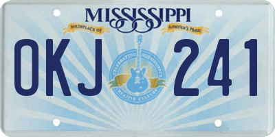 MS license plate OKJ241