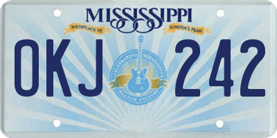 MS license plate OKJ242