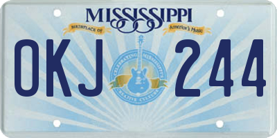MS license plate OKJ244