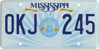 MS license plate OKJ245