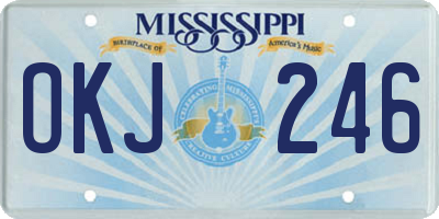 MS license plate OKJ246