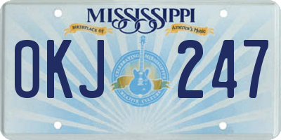 MS license plate OKJ247