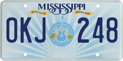 MS license plate OKJ248