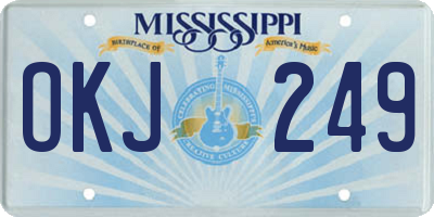 MS license plate OKJ249