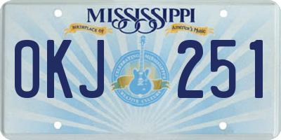 MS license plate OKJ251