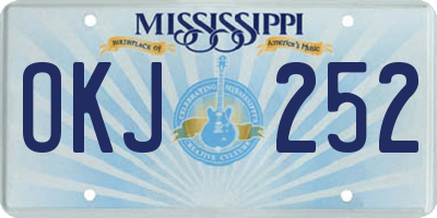 MS license plate OKJ252