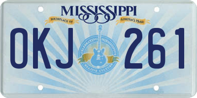 MS license plate OKJ261