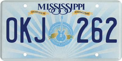 MS license plate OKJ262