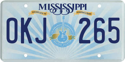MS license plate OKJ265