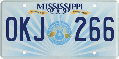MS license plate OKJ266
