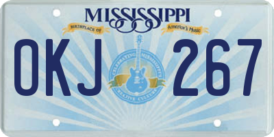 MS license plate OKJ267