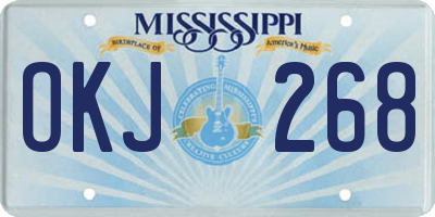 MS license plate OKJ268
