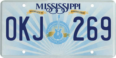 MS license plate OKJ269