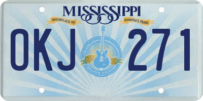MS license plate OKJ271