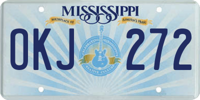 MS license plate OKJ272