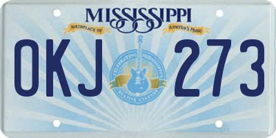 MS license plate OKJ273
