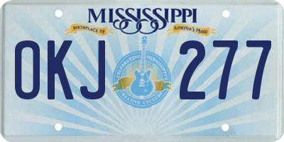 MS license plate OKJ277