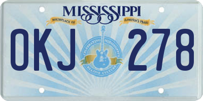 MS license plate OKJ278
