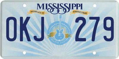 MS license plate OKJ279