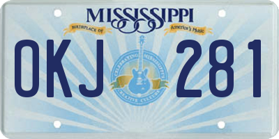 MS license plate OKJ281
