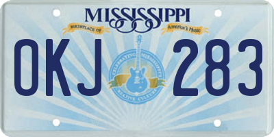 MS license plate OKJ283