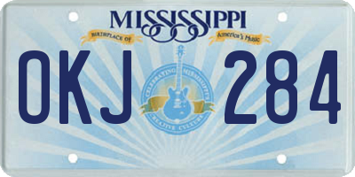 MS license plate OKJ284