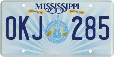 MS license plate OKJ285