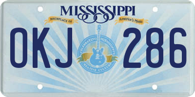 MS license plate OKJ286