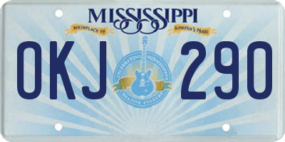 MS license plate OKJ290