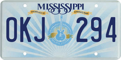 MS license plate OKJ294