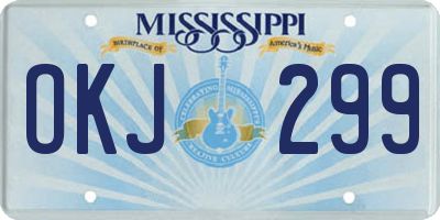 MS license plate OKJ299