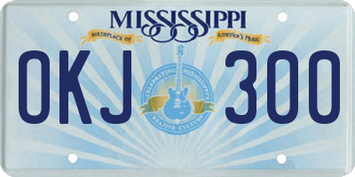 MS license plate OKJ300