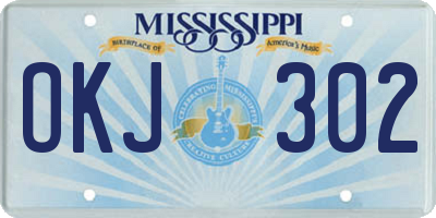 MS license plate OKJ302