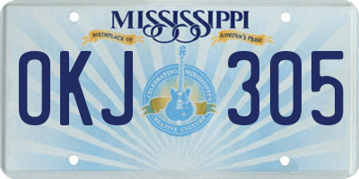 MS license plate OKJ305