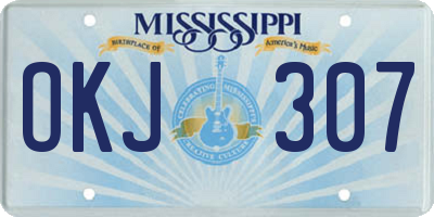 MS license plate OKJ307