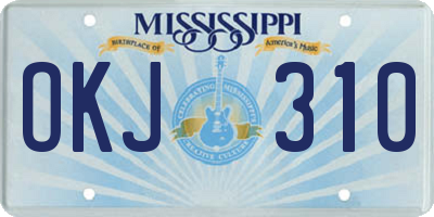 MS license plate OKJ310